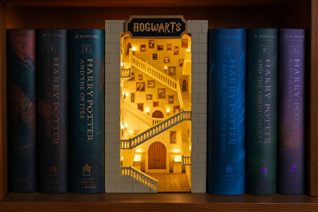 Hogwarts Merdiven Kitaplık Dekoru - Harry Potter