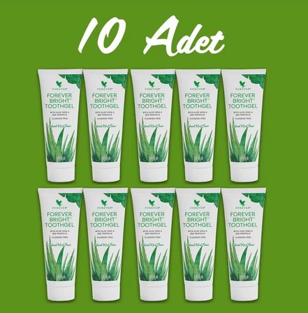 Forever Bright Toothgel Aloe Vera ve Propolis İçeren Diş Macunu (Florür İçermez) 10 x 130 g