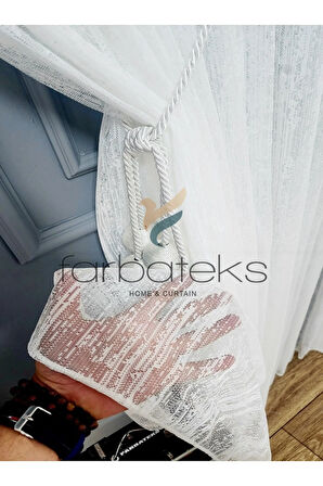 Ağaç Kabugu Yeni Tasarım Yalancı Kruvaze Tül Perde