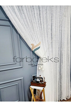 Ağaç Kabugu Yeni Tasarım Yalancı Kruvaze Tül Perde