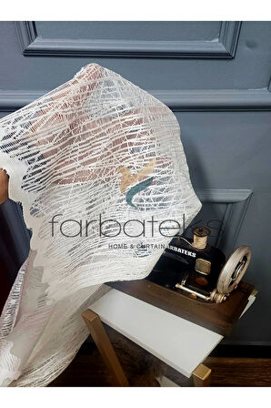 Beyaz Camkırıgı Rustik Tül Perde Kuşgözü Perde Rustik Tül Perde