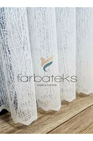 Beyaz Camkırıgı Rustik Tül Perde Kuşgözü Perde Rustik Tül Perde