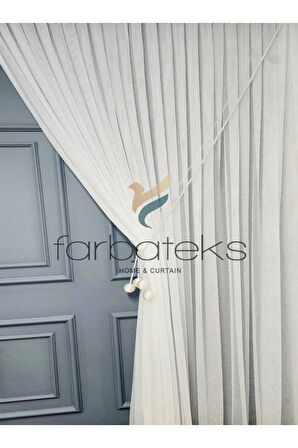 Beyaz Yeni Tasarım File Yalancı Kruvaze Tül Perde