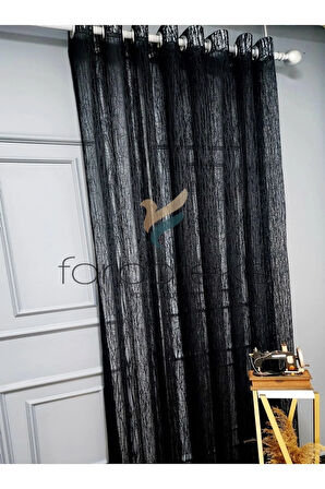 Siyah Camkırıgı Rustik Tül Perde Kuşgözü Perde Rustik Tül Perde