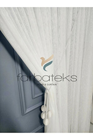 Yeni Keten Modern Tasarım Yalancı Yana Toplamalı Tiyatro Perdesi Tül Perde