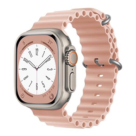 Forzacase Apple Watch Serisi 38-40-41 mm Uyumlu Oluklu Silikon Kordon Kayış - FC006