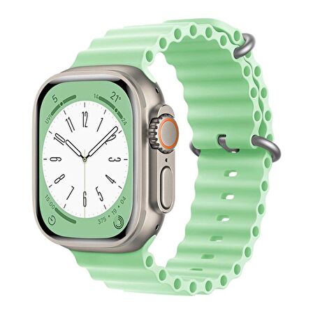 Forzacase Apple Watch Serisi 38-40-41 mm Uyumlu Oluklu Silikon Kordon Kayış - FC006
