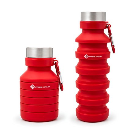 FreeCamp FC-205266-KRM Katlanır Karabinalı Matara 220 ml Kırmızı