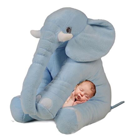 Uyku Arkadaşım Peluş Fil - Büyük Yumuşacık (75 cm)-Sevgiliye HEDİYE