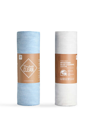 Rulo Mikrofiber Cam Bezi 30x40 20 Yapraklı Mavi