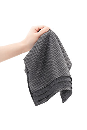 Çok Amaçlı Rulo Mikrofiber Temizlik Bezi 30x30 24 Yapraklı Desenli Gri