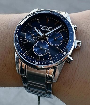 Ferrucci Erkek Kol Saati 3 ATM Su Geçirmez Fonksiyonları Aktif Paslanmaz Çelik Makine Garantili