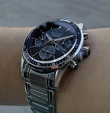 Ferrucci Erkek Kol Saati 3 ATM Su Geçirmez Fonksiyonları Aktif Paslanmaz Çelik Makine Garantili