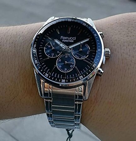 Ferrucci Erkek Kol Saati 3 ATM Su Geçirmez Fonksiyonları Aktif Paslanmaz Çelik Makine Garantili