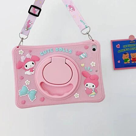 Samsung Galaxy Tab A9 8.7 inç X110 X115 Uyumlu Cute Dolls Standlı Çocuklara Özel Karakterli