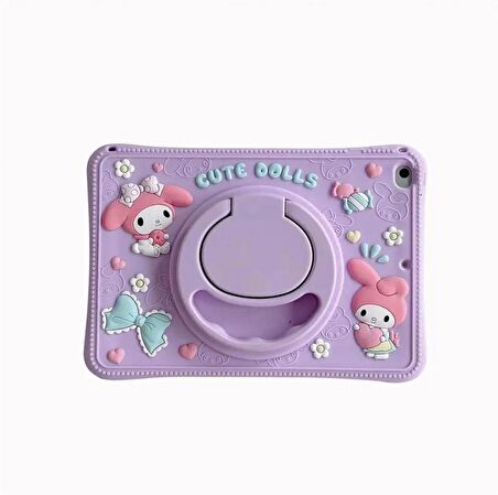 Samsung Galaxy Tab A9 8.7 inç X110 X115 Uyumlu Cute Dolls Standlı Çocuklara Özel Karakterli