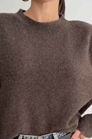 BİSİKLET YAKA ŞARDONLU TRİKO KAZAK