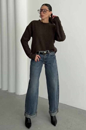 BİSİKLET YAKA ŞARDONLU TRİKO KAZAK