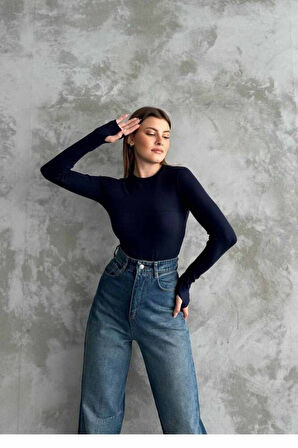 BİSİKLET YAKA ŞARDONLU TRİKO KAZAK