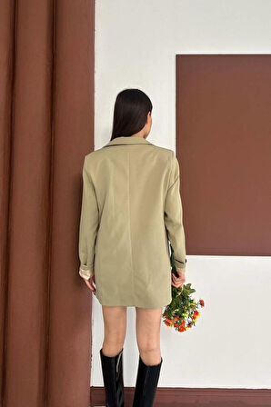 KRUVAZE YAKA İÇİ ÇİZGİ DESEN ASTARLI BLAZER CEKET MARKA MUADİL