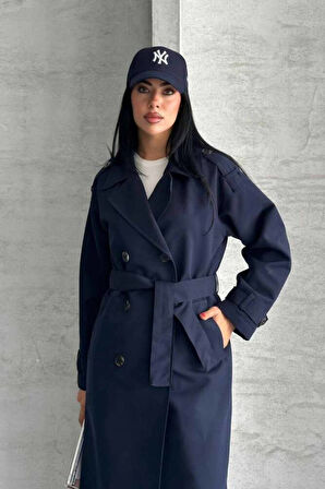 TRENÇKOT UZUN BOY KUŞAKLI VE ASTARLI PREMIUM KALİTE