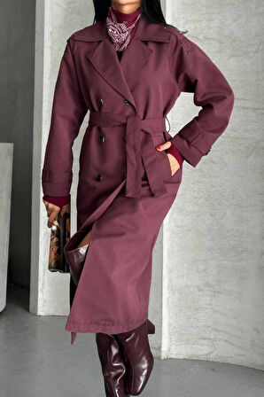 TRENÇKOT UZUN BOY KUŞAKLI VE ASTARLI PREMIUM KALİTE