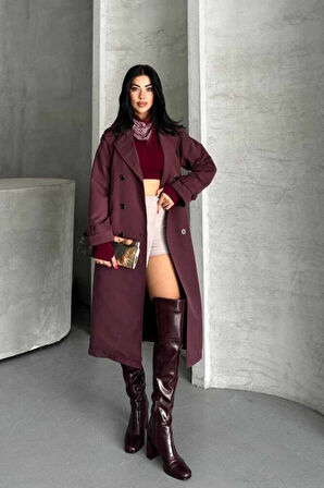 TRENÇKOT UZUN BOY KUŞAKLI VE ASTARLI PREMIUM KALİTE