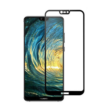 Forzacase Huawei P20 Lite ile uyumlu Çerçeveli Tam Kaplayan Temperli Ekran Koruyucu - FC003