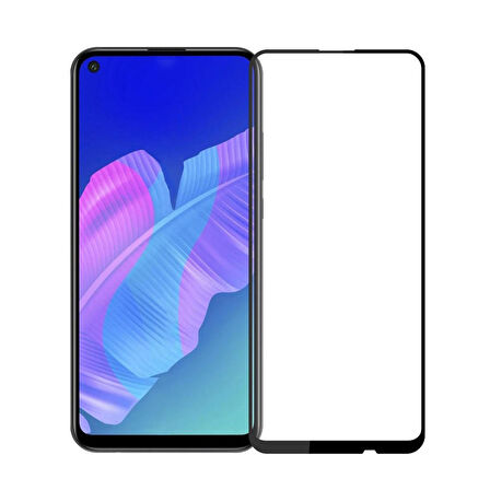 Forzacase Huawei P40 Lite E ile uyumlu Çerçeveli Tam Kaplayan Temperli Ekran Koruyucu - FC003