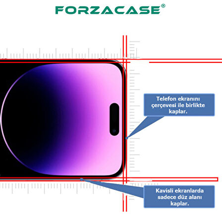 Forzacase Honor 20 Lite ile uyumlu Çerçeveli Tam Kaplayan Temperli Ekran Koruyucu - FC003