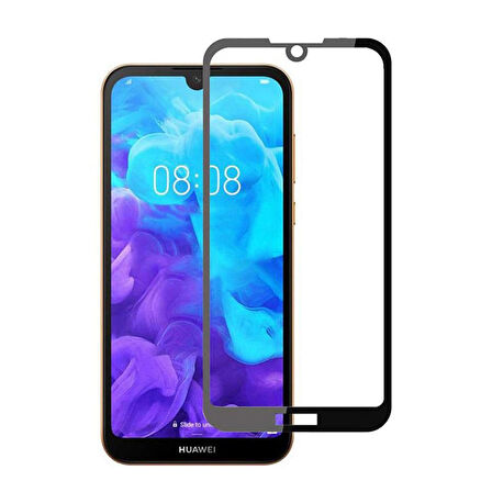 Forzacase Huawei Y5 2019 ile uyumlu Çerçeveli Tam Kaplayan Temperli Ekran Koruyucu - FC003