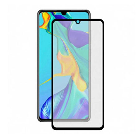 Forzacase Huawei P30 ile uyumlu Çerçeveli Tam Kaplayan Temperli Ekran Koruyucu - FC003