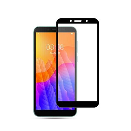 Forzacase Huawei Y5p ile uyumlu Çerçeveli Tam Kaplayan Temperli Ekran Koruyucu - FC003