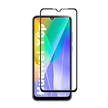 Forzacase Huawei Y6p ile uyumlu Çerçeveli Tam Kaplayan Temperli Ekran Koruyucu - FC003