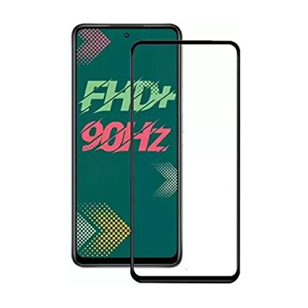 Forzacase Infinix Hot 11S ile uyumlu Çerçeveli Tam Kaplayan Temperli Ekran Koruyucu - FC003