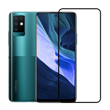 Forzacase Infinix Note 10 Pro ile uyumlu Çerçeveli Tam Kaplayan Temperli Ekran Koruyucu - FC003