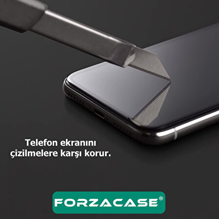 Forzacase iPhone 16 uyumlu Çerçeveli Tam Kaplayan Temperli Ekran Koruyucu - FC003