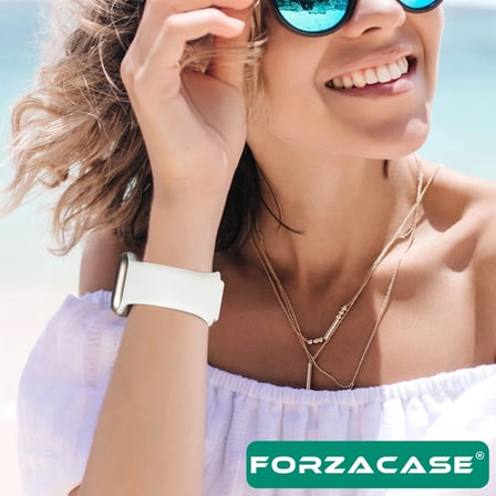 Forzacase Apple Watch 12 46mm ile uyumlu Silikon Kordon Kayış - FC005