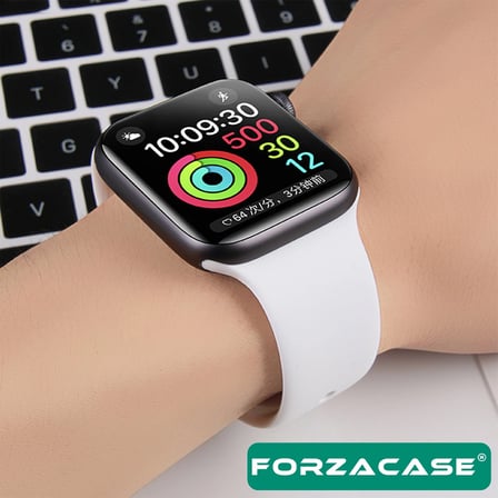 Forzacase Apple Watch 12 46mm ile uyumlu Silikon Kordon Kayış - FC005