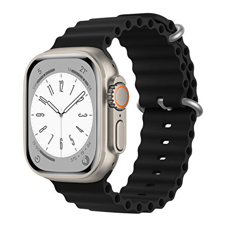 Forzacase Apple Watch 10 42mm için Oluklu Ocean Silikon Kordon Kayış - FC006
