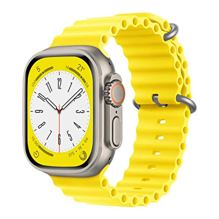 Forzacase Apple Watch 10 42mm için Oluklu Ocean Silikon Kordon Kayış - FC006