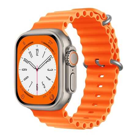 Forzacase Apple Watch 12 42mm için Oluklu Ocean Silikon Kordon Kayış - FC006