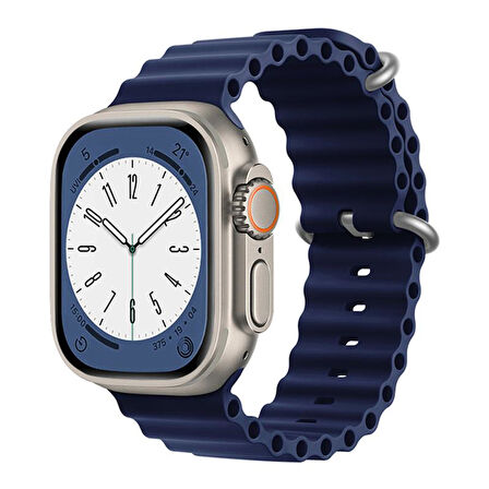 Forzacase Apple Watch 10 Series 46mm ile uyumlu Oluklu Ocean Silikon Kordon Kayış - FC007