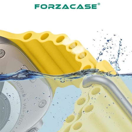 Forzacase Apple Watch Ultra 4 49mm ile uyumlu Oluklu Ocean Silikon Kordon Kayış - FC007