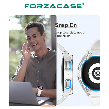 Forzacase Samsung Galaxy Watch5 44mm Önü Kapalı Ekran Korumalı Silikon Kılıf - FC010