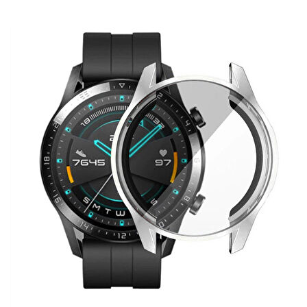 Forzacase Huawei Watch GT 2 46mm ile uyumlu Önü Kapalı Ekran Korumalı Silikon Kılıf - FC010