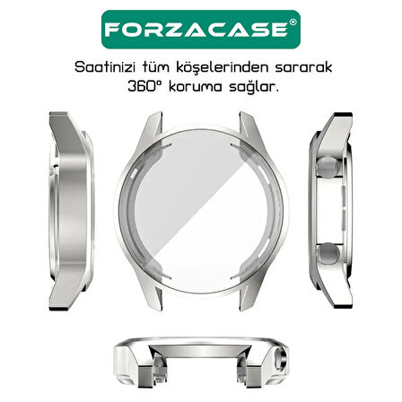 Forzacase Huawei Watch GT 2 46mm ile uyumlu Önü Kapalı Ekran Korumalı Silikon Kılıf - FC010