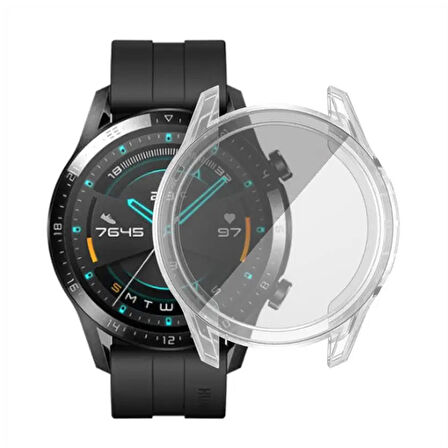 Forzacase Huawei Watch GT 2 46mm ile uyumlu Önü Kapalı Ekran Korumalı Silikon Kılıf - FC010