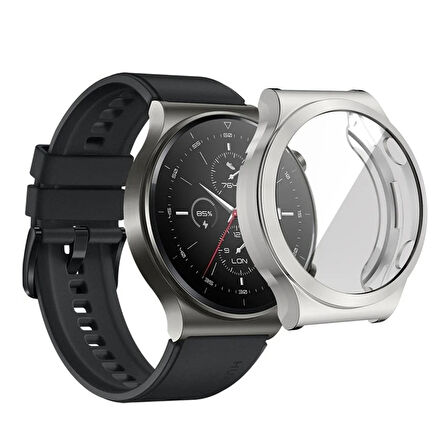 Forzacase Huawei Watch GT 2 Pro 46mm ile uyumlu Önü Kapalı Ekran Korumalı Silikon Kılıf - FC010