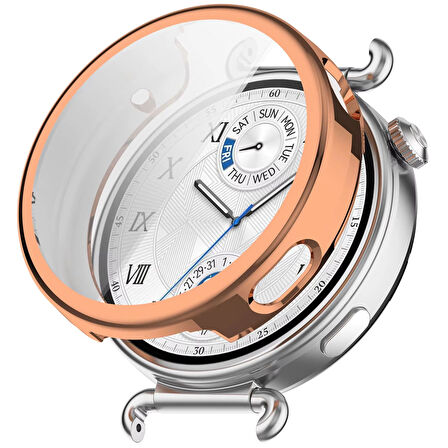 Forzacase Huawei Watch GT6 41mm ile uyumlu Önü Kapalı Ekran Korumalı Silikon Kılıf - FC010